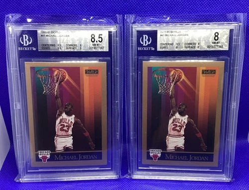 1990-91 Skybox Michael Jordan #41 2 Card Lot! BGS 8.5+8!