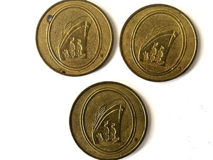Holland - America Cruise Line Casino 3-25 Token Chip Coins Sail Ship Vintage