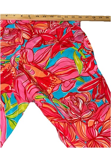 Lilly Pulitzer Silk Wide Leg Pants Jubilee Floral Sz S Pockets Colorful Pull On - Bild 5 von 9