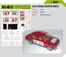 ALFA ROMEO ALFETTA RALLY -  MEBETOYS 1/25 - DECAL