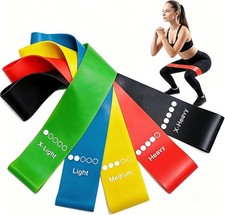 Resistance Bands Set of 5 Loop Exercise Bands for Yoga Fitness Workout Gym