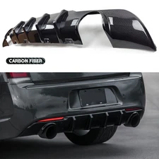 Carbon Fiber Shark Fin Rear Bumper Diffuser Valance For 2015-23 Chrysler 300 SRT