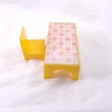 Vintage 1973 Weebles Wobble Furniture Table and Chair Yellow Plastic