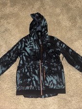 Obermeyer Green Youth Unisex Hooded Winter Ski Coat Jacket Size L 14-16 TEEN