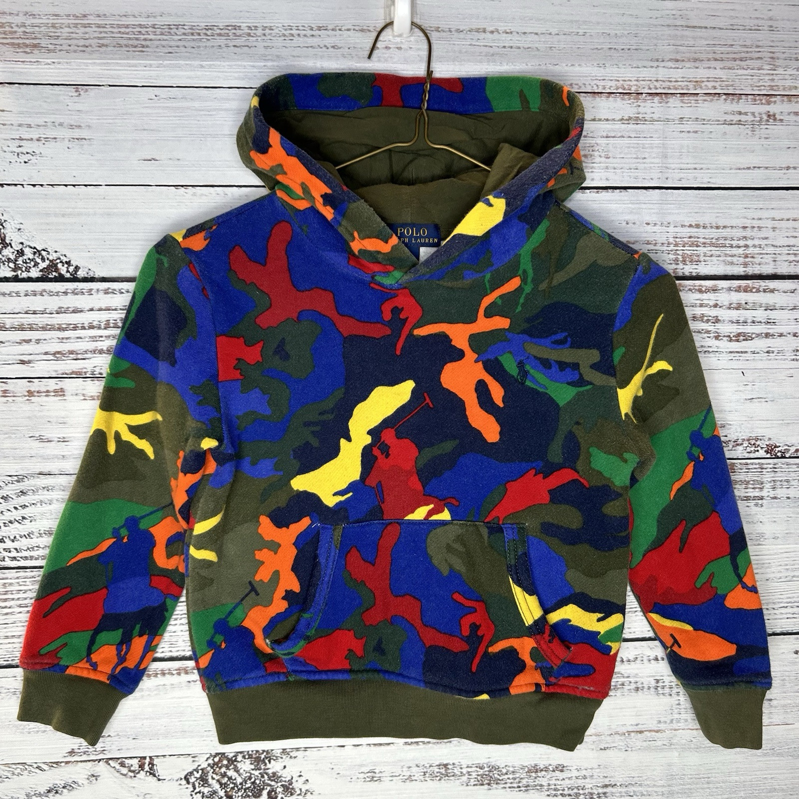 Polo Ralph Lauren Pony grafica mimetica felpa con cappuccio Spectre mimetica colorata taglia 5