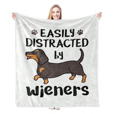 Dachshund Wiener Dog Flannel Blanket: Soft Warm Comfortable Throw