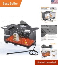 Heated Cat Shelter - Weatherproof Outdoor House with Cozy Cushion  Roof Window