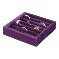 FüR Jewelry Organizer, Stapelbare Schmuckablage Samt-Schublade Dunkellila