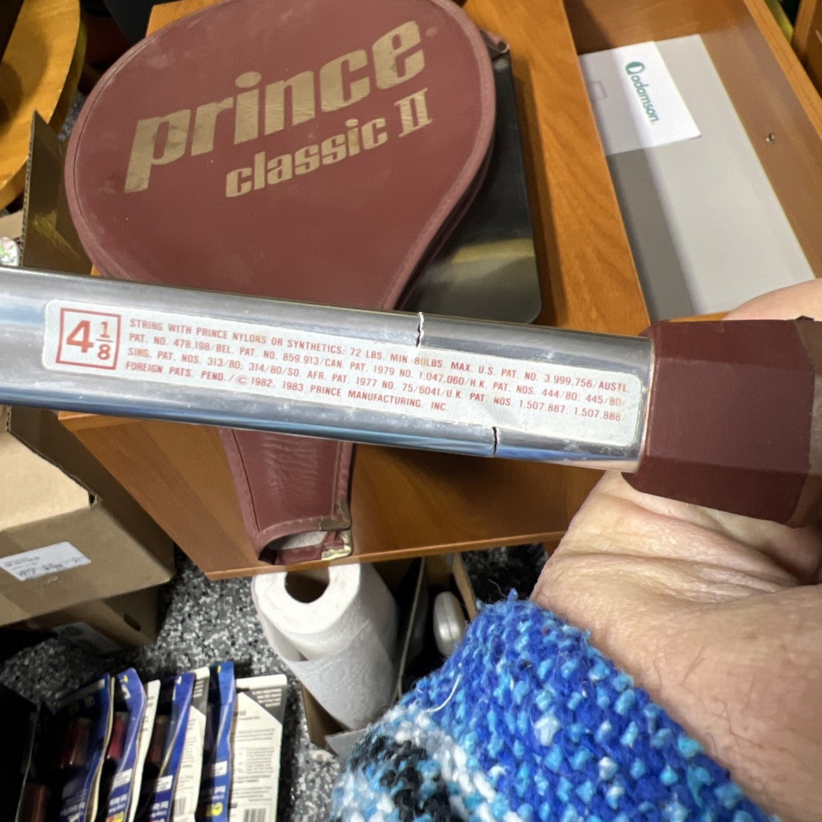 Raquette De Tennis Vintage Prince International 110 - 1983, Poignée 4 1/4, Cuir