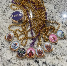 2026 Krewe of REX set of 8 Float Beads Mardi Gras NOLA  towel included
