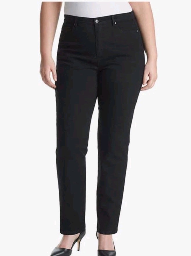 Gloria Vanderbilt Amanda Slim Flex Stretch Jeans Black 14 Average Slim Leg Class