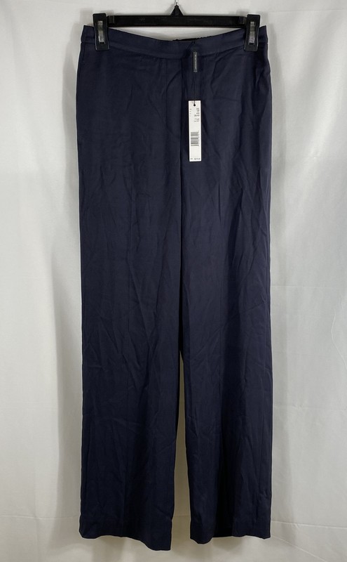 Elie Tahari Women's Dark Navy Viscose Wide Leg Elastic Back Pants Sz XS NWT