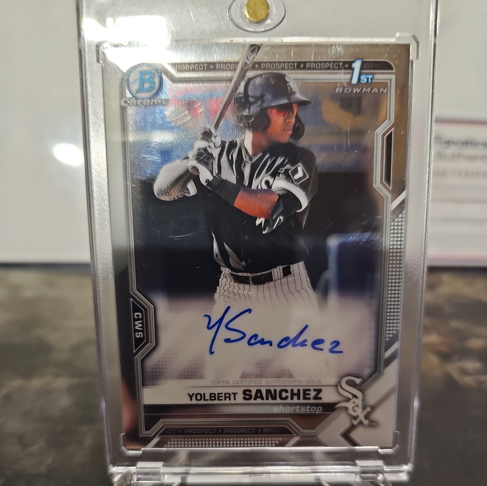 2021 1st Bowman - Chrome Prospects Autographs Yolbert Sanchez #CPA-YSA (AU, RC) 