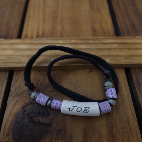 Collar Gargantilla Joe Personalizado Boho Horno Fuego Hippie Indie Nombre Púrpura - Imagen 2 de 4