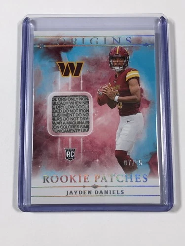 2024 Panini Origins #RPT-JDA Jayden Daniels Rookie Patches Turquoise 07/25 AB