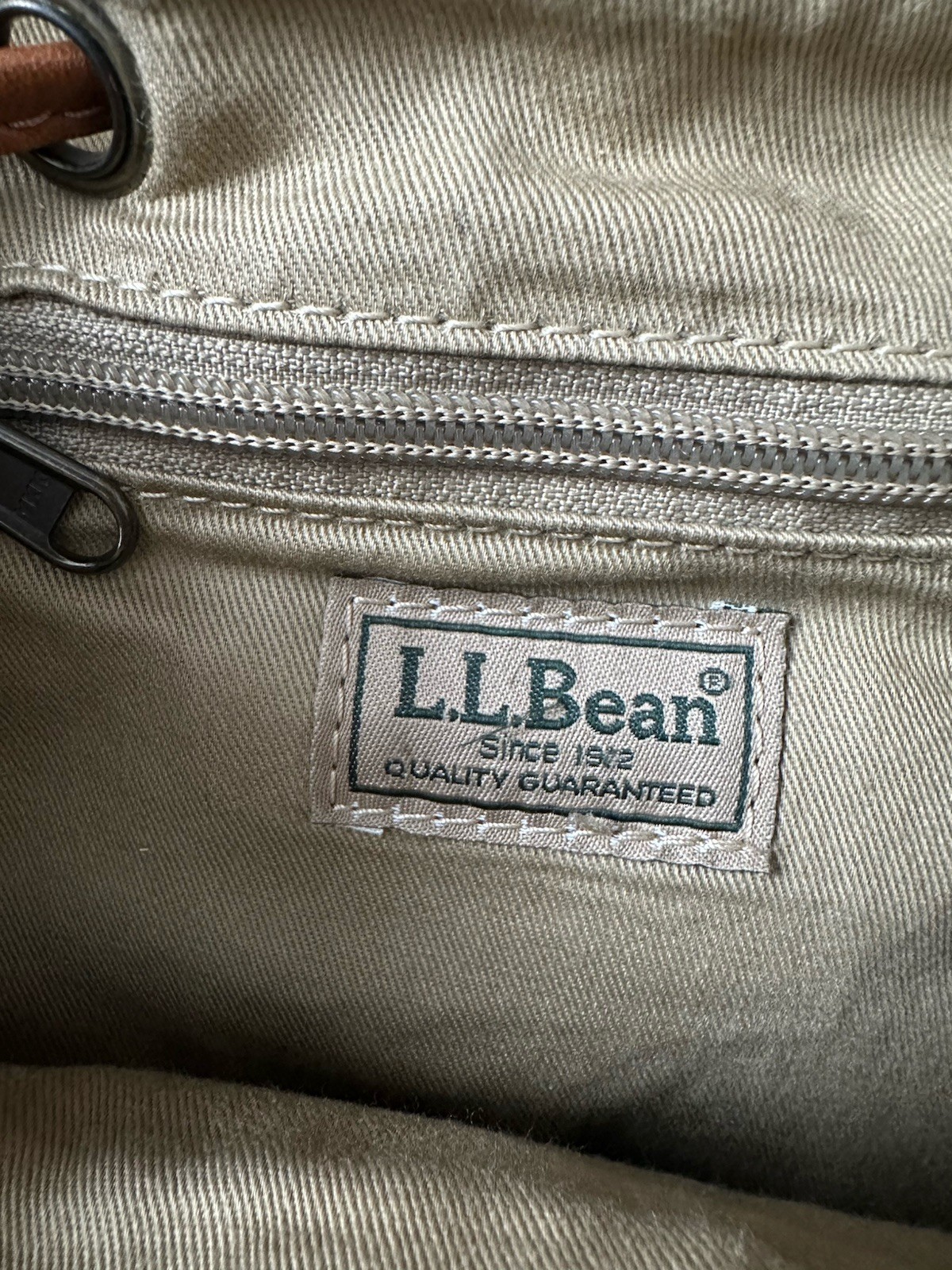 Ll Bean Patchwork Mini Backpack Vintage Leather O… - image 3