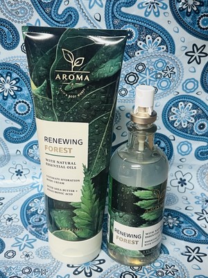 Bath & Body Works RENEWING FOREST Essential Oil Mist & Body Cream Set