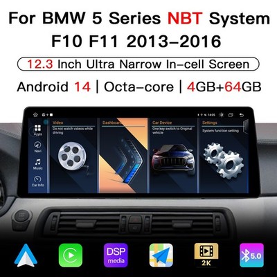 Ultra Narrow 12.3Inch Android Radio 64G for BMW 5 Series F10 2013-2016 Carplay