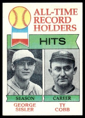 1979 Topps All-Time Hits Records - George Sisler/Ty Cobb St. Louis