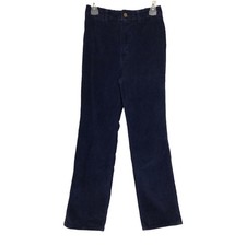 Sears Womens Size 12 Corduroy Pants 26" Waist Navy Blue Bootcut Boho Vintage
