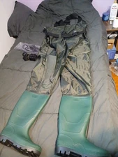 TIDEWE Bootfoot Chest Wader, 2-Ply Nylon/PVC Waterproof Waders Size 9