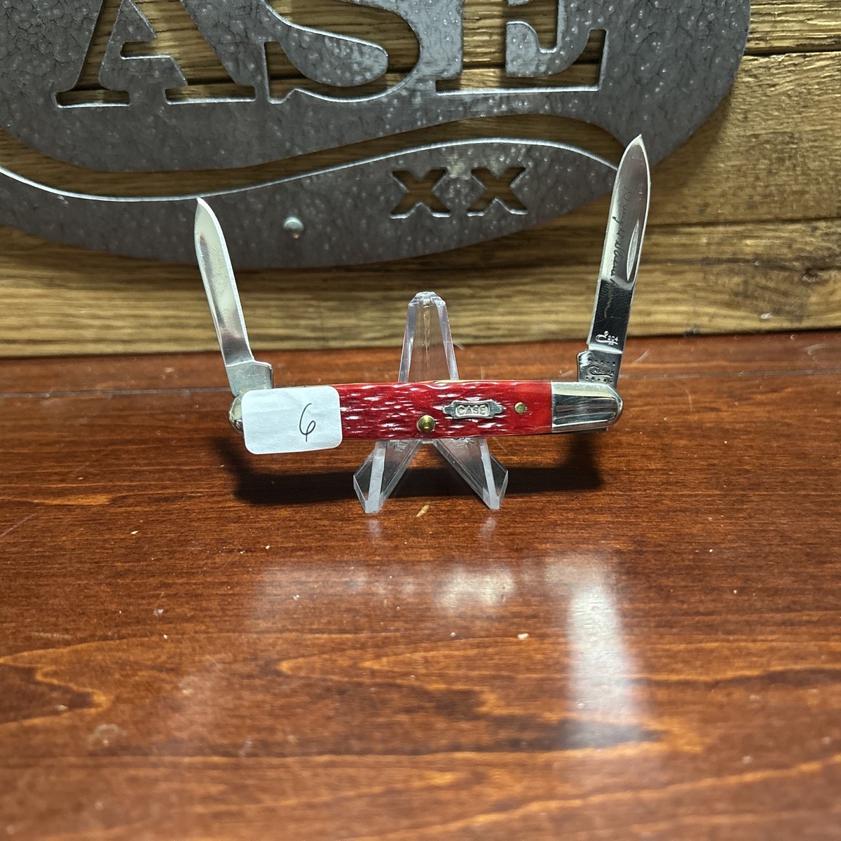 Case XX 2000 Red Bone Eisenhower 2 Blade Bowtie Shield 0626355