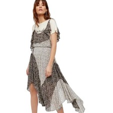 Free People Boho Asymmetrical Grey Gray XS Dress