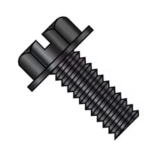 #6-32 x 3 in Slotted Hex Machine Screw, Black Oxide Steel, 2000 PK, 0648MSWB