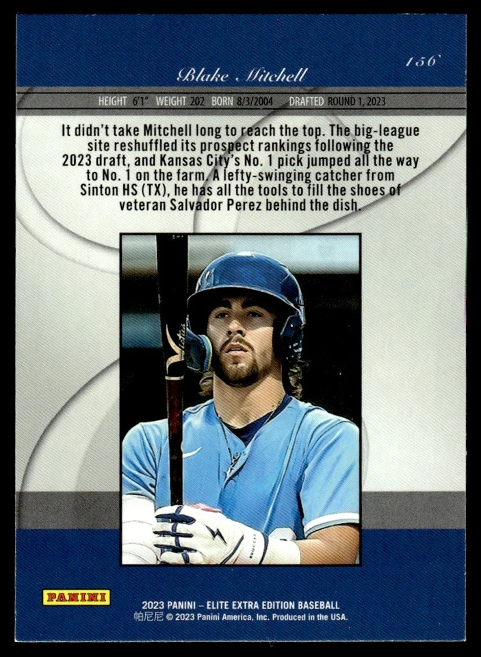2023 PANINI ELITE EXTRA EDITION RETRO BLAKE MITCHELL - Image 2 of 2