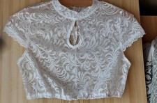 Dirndlbluse Gr. 36 (S) elastische Spitze