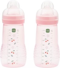 MAM Easy Active Baby Bottle with Medium Flow MAM Teats Size 2 Twin Pack-270Mls