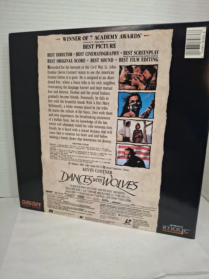 Dances With Wolves (1990 LASERDISC)Kevin Costner,gr - Image 3 of 3