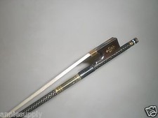 1 PC Quality Strong Carbon Fiber Violin Bow 4/4 Gold Silk wire inlay 001 