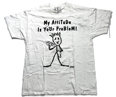 Vintage 1990 s  Delta Tag   My Attitude Is Your Problem   Single Stitch T-Shirt