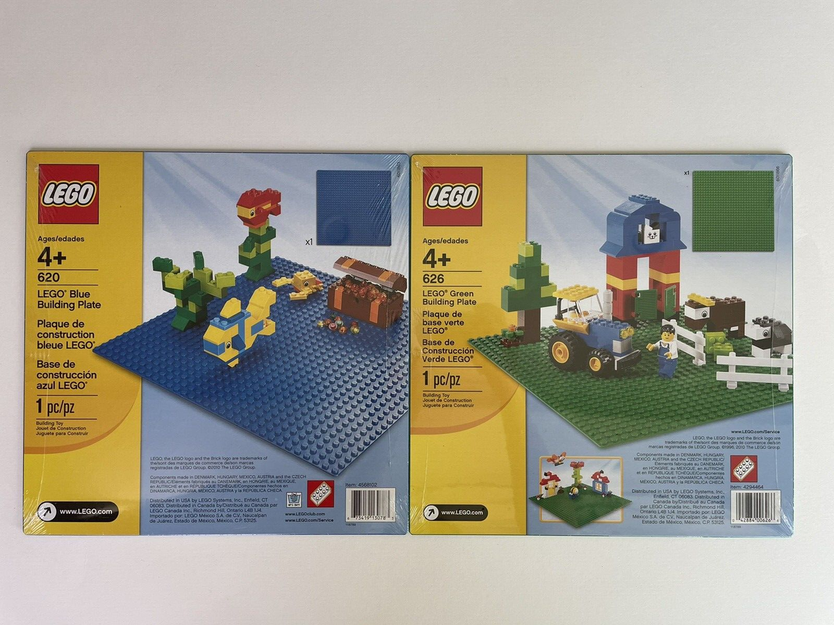Lego 620 Blue & 626 Green Base Building Plates (Approx 10