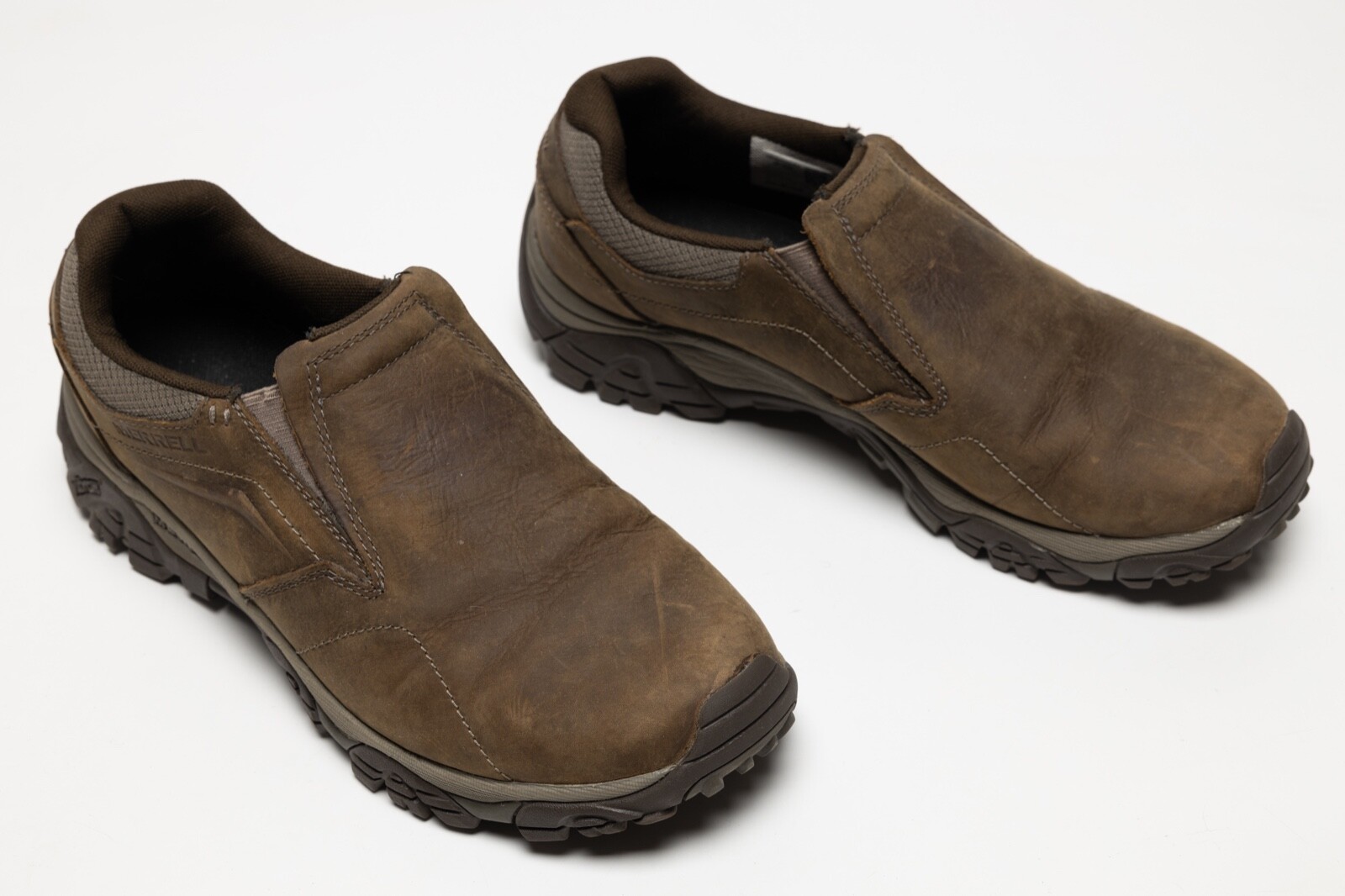 $100 Men's Merrell Moab Adventure Moc Casual Leather Slip On Shoes