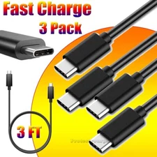 3 Pack Fast Charger Cable Type C to Type C Cord For Moto G Power/Stylus/Play/5G