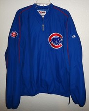 EUC MEN L MAJESTIC AUTHENTIC COLLECTION CHICAGO CUBS MLB BASEBALL DUGOUT JACKET 