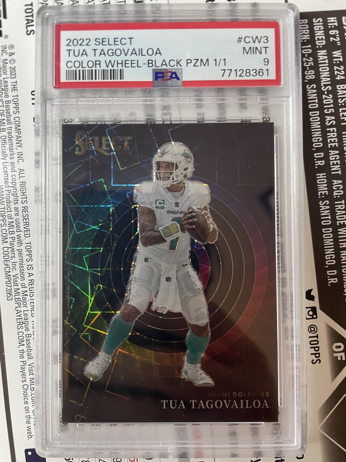 1/1 Rare 2022  Select Tua Tagovailoa Color Wheel Prizm Psa 9 Black Dolphins