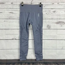 Gymshark Leggings Womens Small Purple Midrise Laser cut Stretch Compression