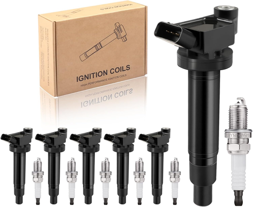 Set of 6 Ignition Coil Pack UF267 and Platinum Spark Plug 4504 90919-01210 Compa