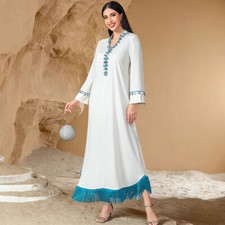 Elegant Women Abaya Muslim Kaftan Long Dress Evening Maxi Robe Dubai Turkey Gown