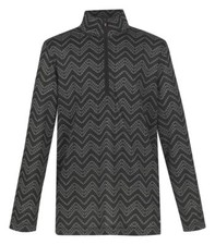 Kerrits Kids Easy Stride Ice Fil Long Sleeve Print - Black Hoofprint Chevron