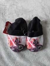 Star Wars Darth Vader Tollder Boy Slippers Size M 9/10 Us Plush Slip-on Black