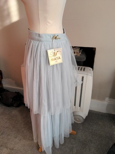 Maya @ Asos Net Puff Baby Blue Tall Skirt Size 12 - Picture 2 of 7