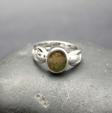 GENUINE CANADIAN AMMOLITE RING set in .925 STERLING SILVER FAST FREE SHIPPING 