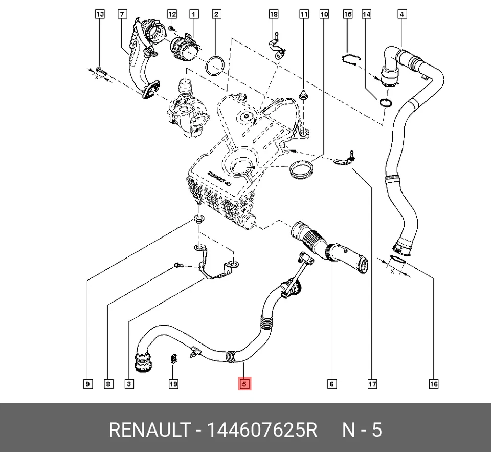 Durite Turbo Tuyau Intercooler Dacia Duster 1.5 Dci 144607625R - Photo 4/4