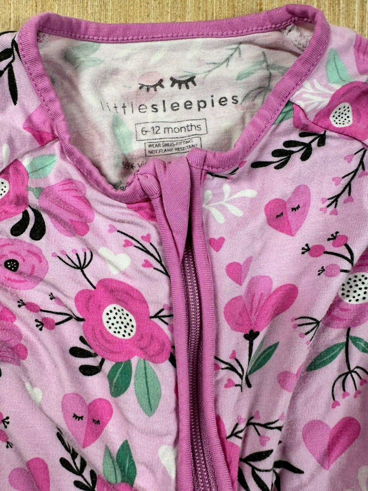Little Sleepies Pajama One Piece 612 Sweetheart Floral Pink eBay