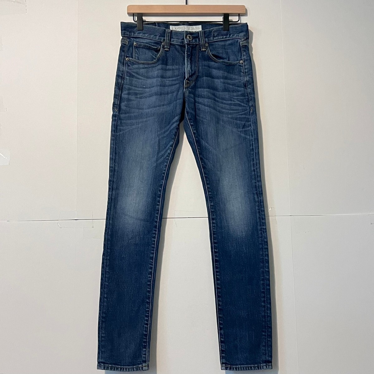 Express Mens Jeans Size 28X32 Blue Alec Super Skinny Fit Low-Rise