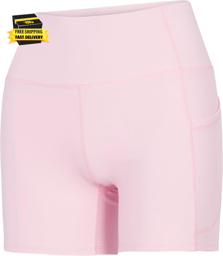 High Waist Yoga Shorts - Workout Athletic Shorts - Solid Stretch for Hiking ⭐️⭐️